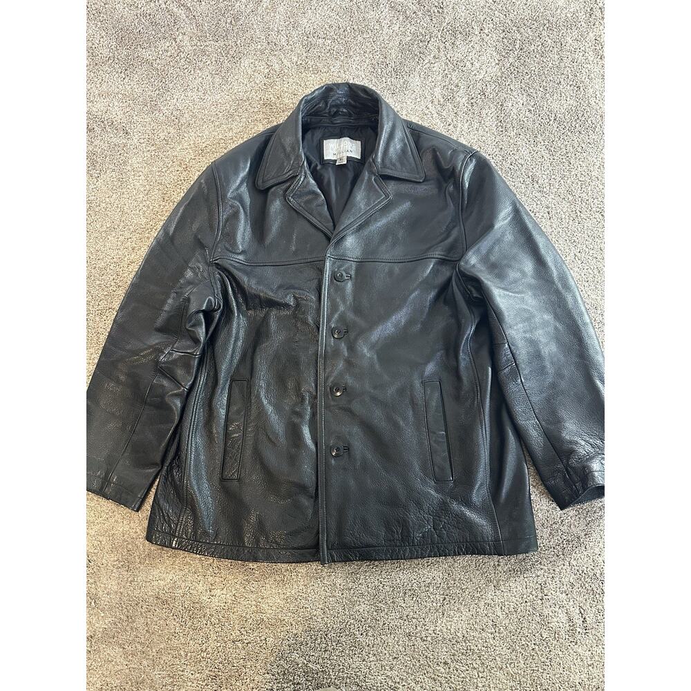 Wilson's Leather M Julian Jacket Coat BUTTON BUTTONS Men’s XL Vintage Black